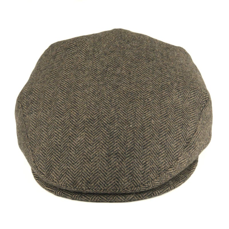 VOBOOM Men's Herringbone Flat Ivy Newsboy Hat Wool Blend Gatsby Cabbie Cap (Khaki, 7 7/8) - Image 3